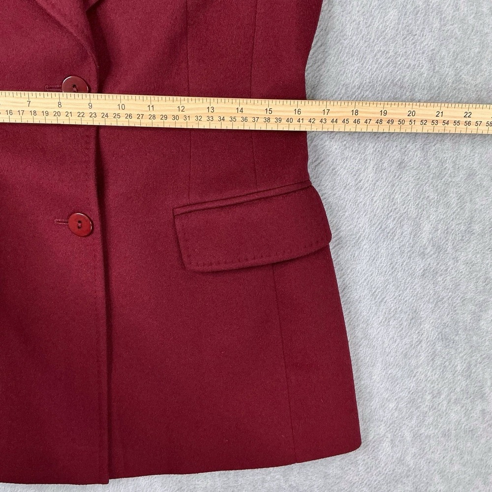 Saks Fifth Ave Cashmere Collection Blazer Jacket Coat Burgundy Germany Size 4 - Picture 16 of 16